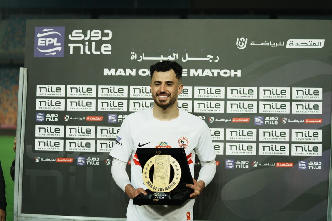 محمود الونش يحصد جائزة أفضل لاعب في مباراة الزمالك ضد حرس الحدود في الدوري